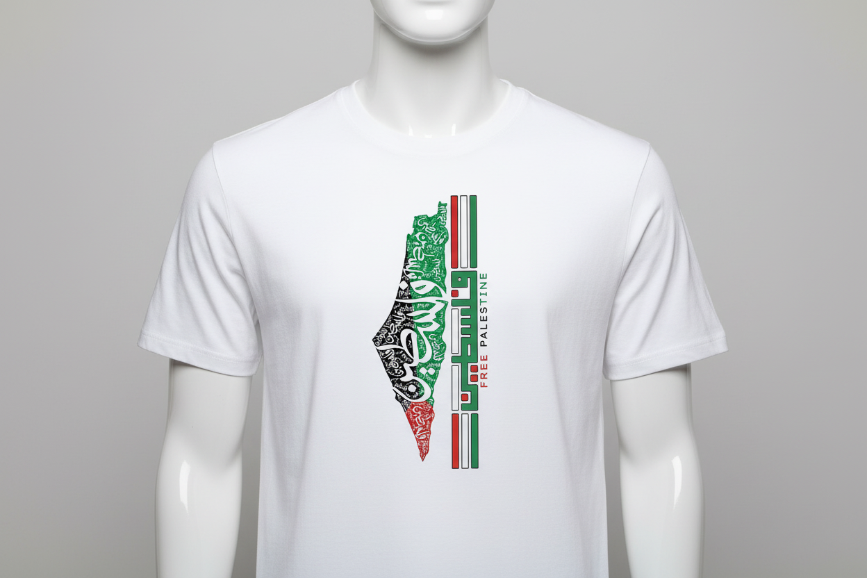 Free Palestine 180 GSM Premium Half-sleeved Tshirt For Mens