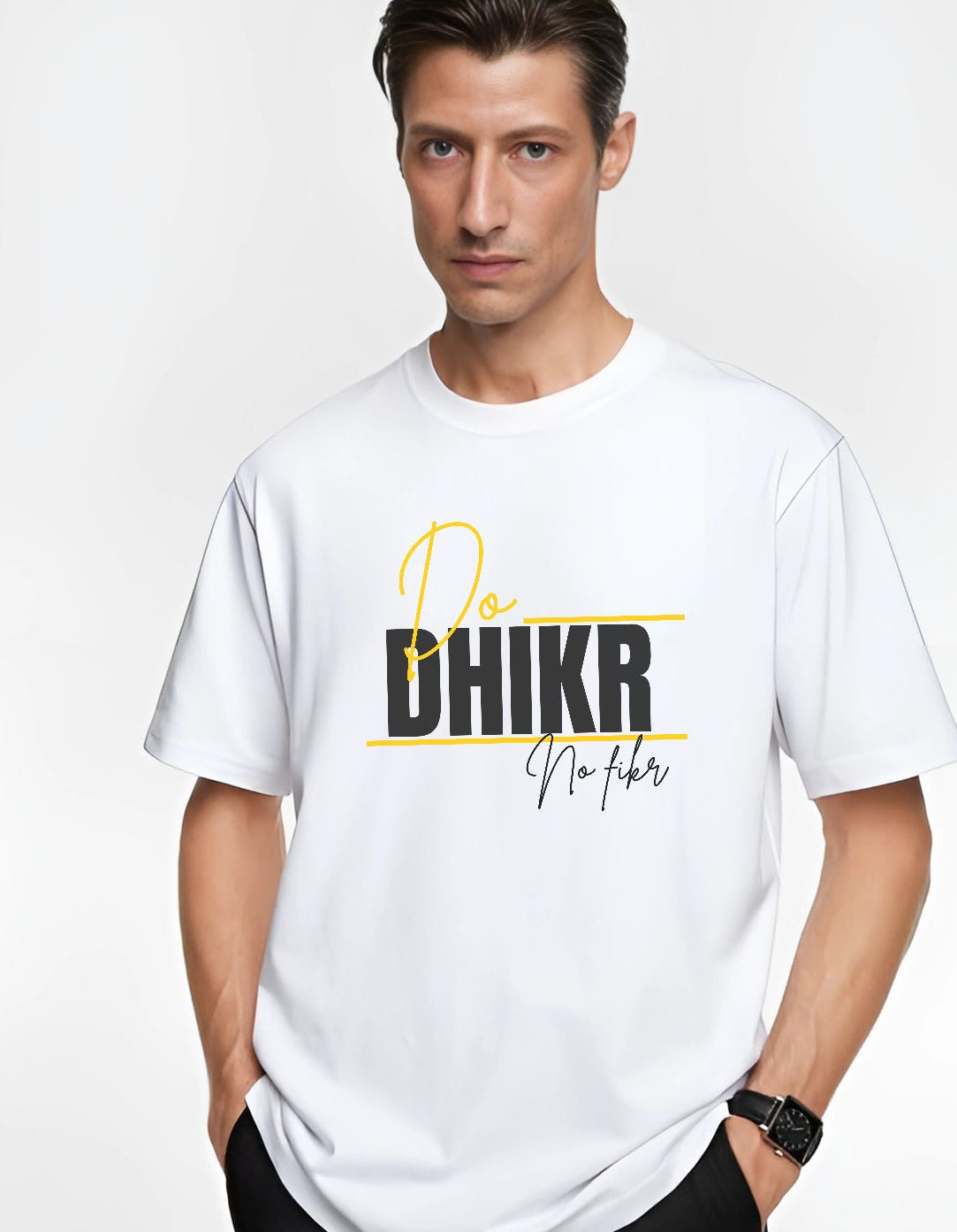 Do Dhikr No Fikr Islamic Tshirt for muslims| 100% cotton Premium Oversized T-shirts For Men