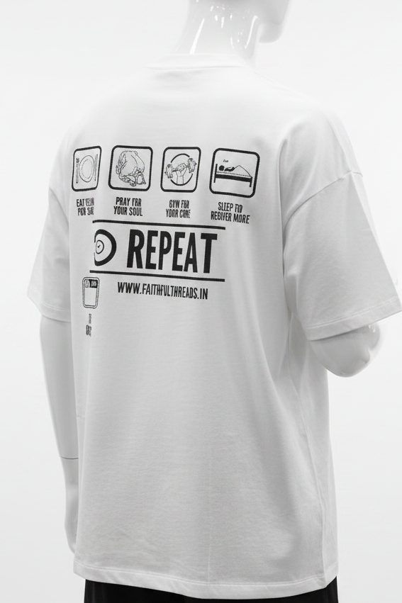 Repeat Islamic Tshirt for muslims| 100% cotton Premium Oversized T-shirts For Men