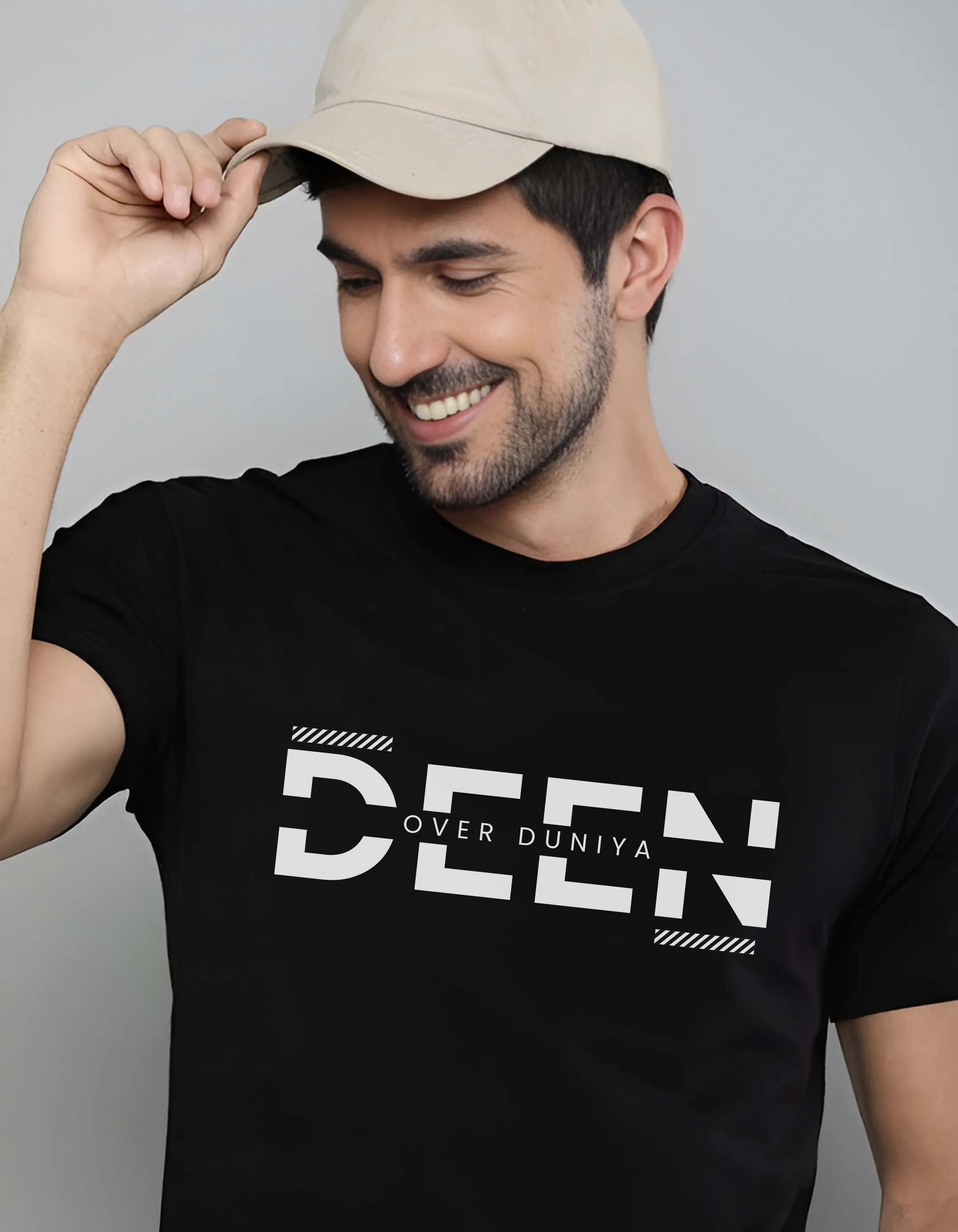 Deen Over Duniya | Islamic Tshirt for muslims| 100% cotton Premium Half-sleeved For Men.