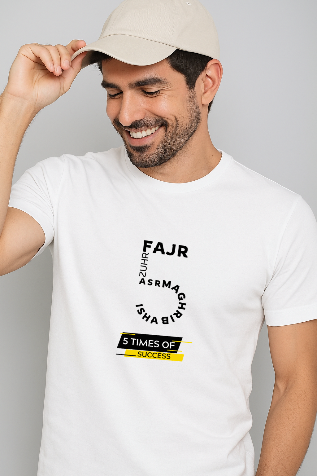 5 Times of Success Islamic Tshirt for muslims| 100% cotton Premium Half-sleeved T-shirts For Men