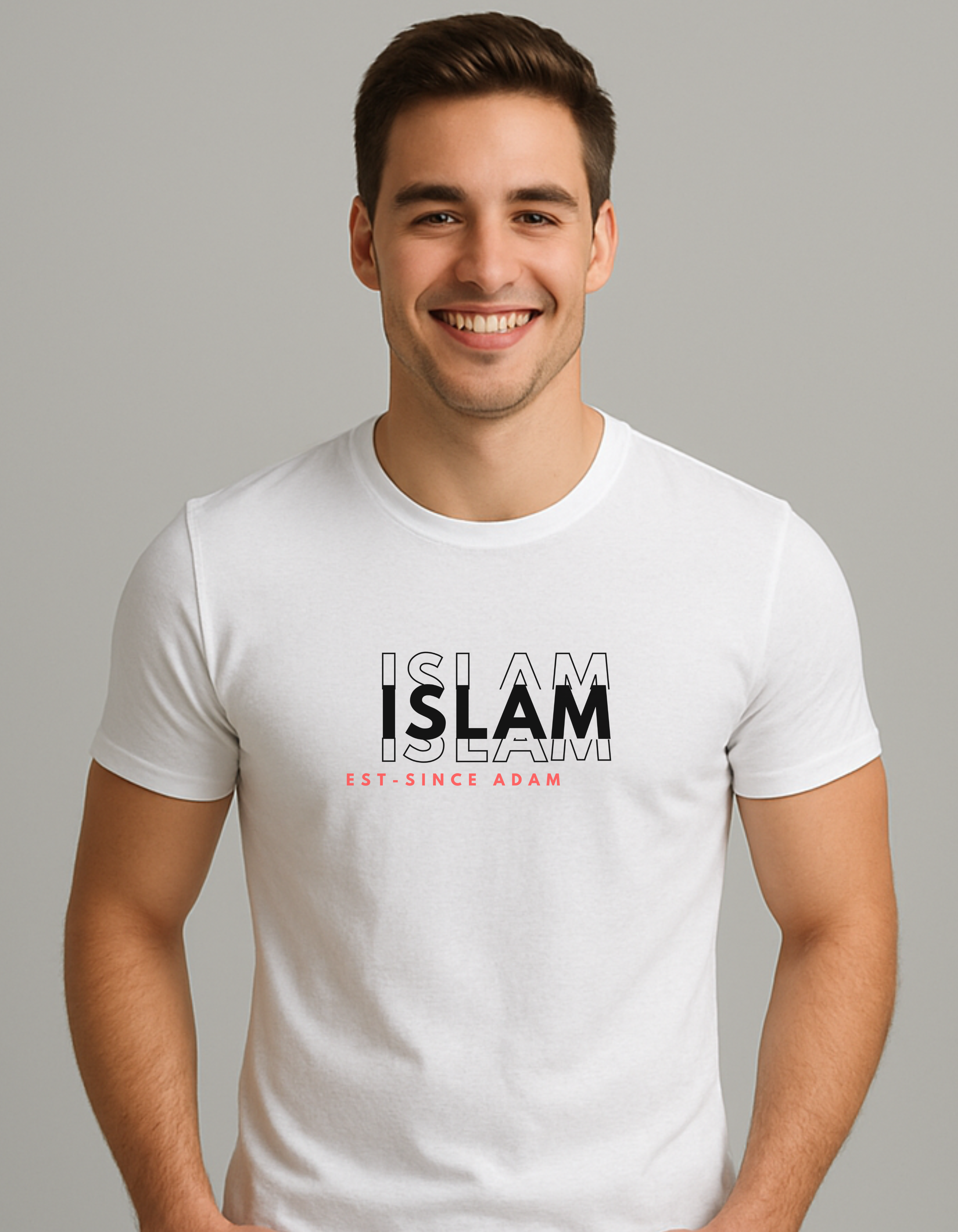 Islam Est Since Adam A.S. 180 GSM Premium Half-sleeved T-shirts For Men