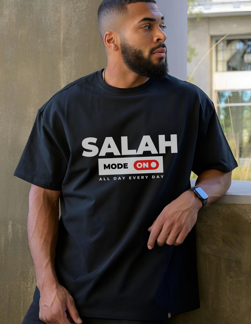 Salah Mode On Islamic Tshirt for muslims| 100% cotton Premium Oversized T-shirts For Men