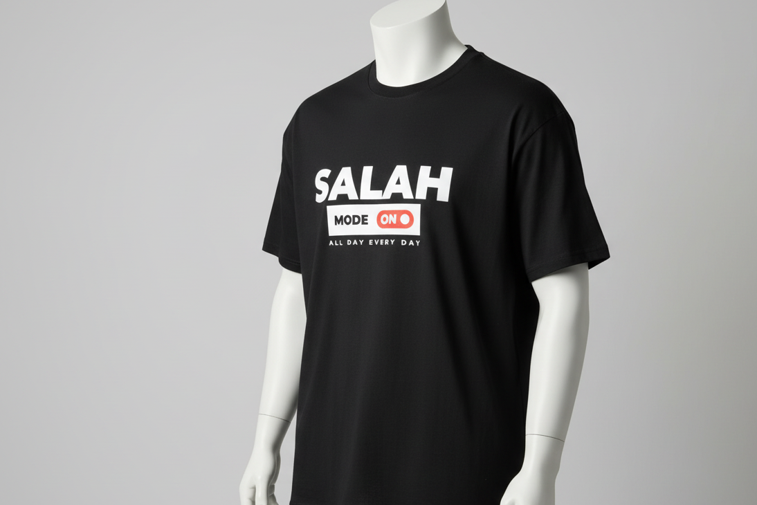 Salah Mode On Islamic Tshirt for muslims| 100% cotton Premium Oversized T-shirts For Men