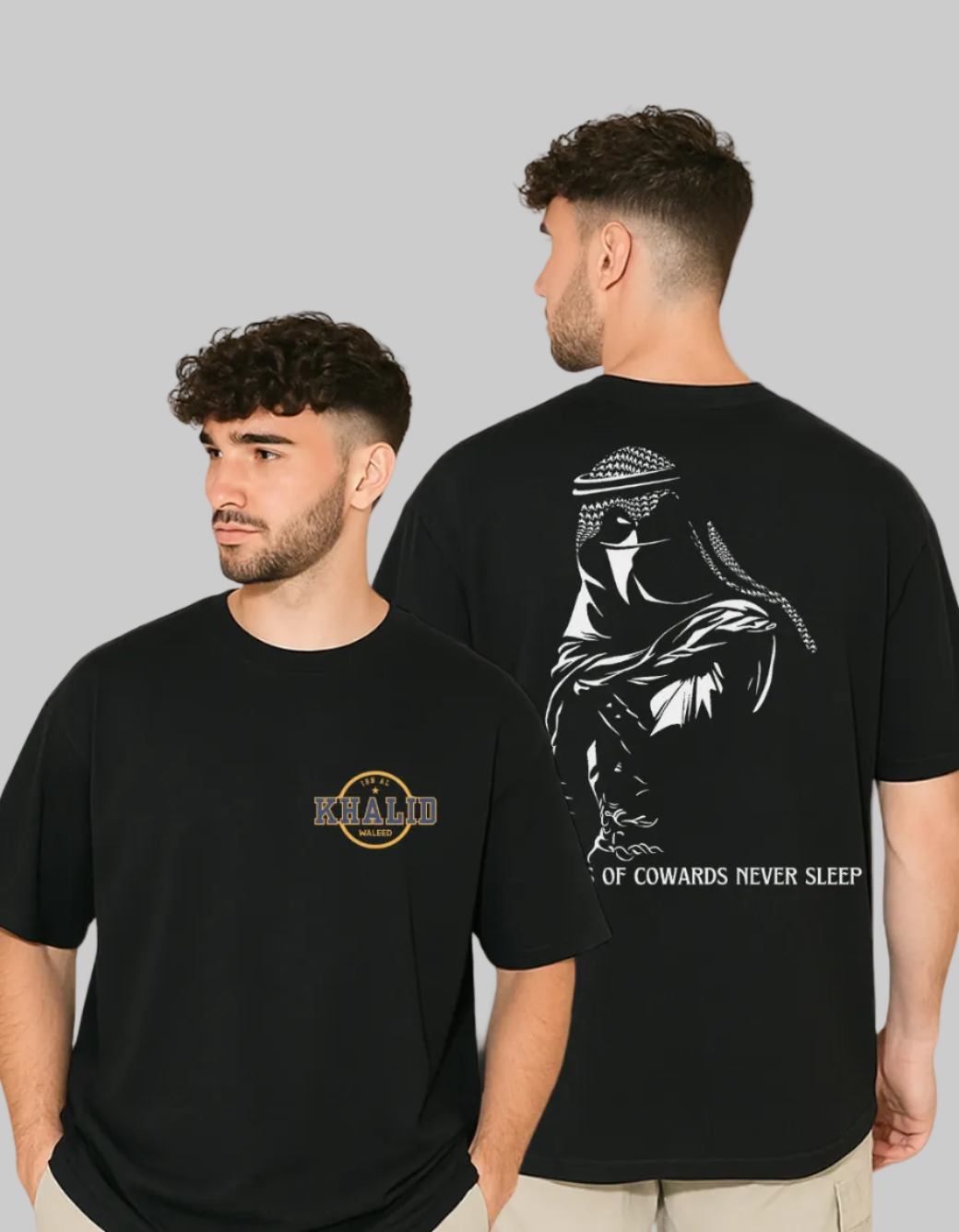 Khalid Ibn Al Waleed 240 gsm Premium Oversized Tshirt For Mens