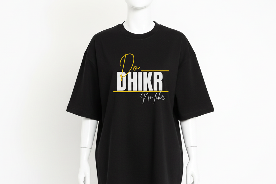 Do Dhikr No Fikr Islamic Tshirt for muslims| 100% cotton Premium Oversized T-shirts For Men